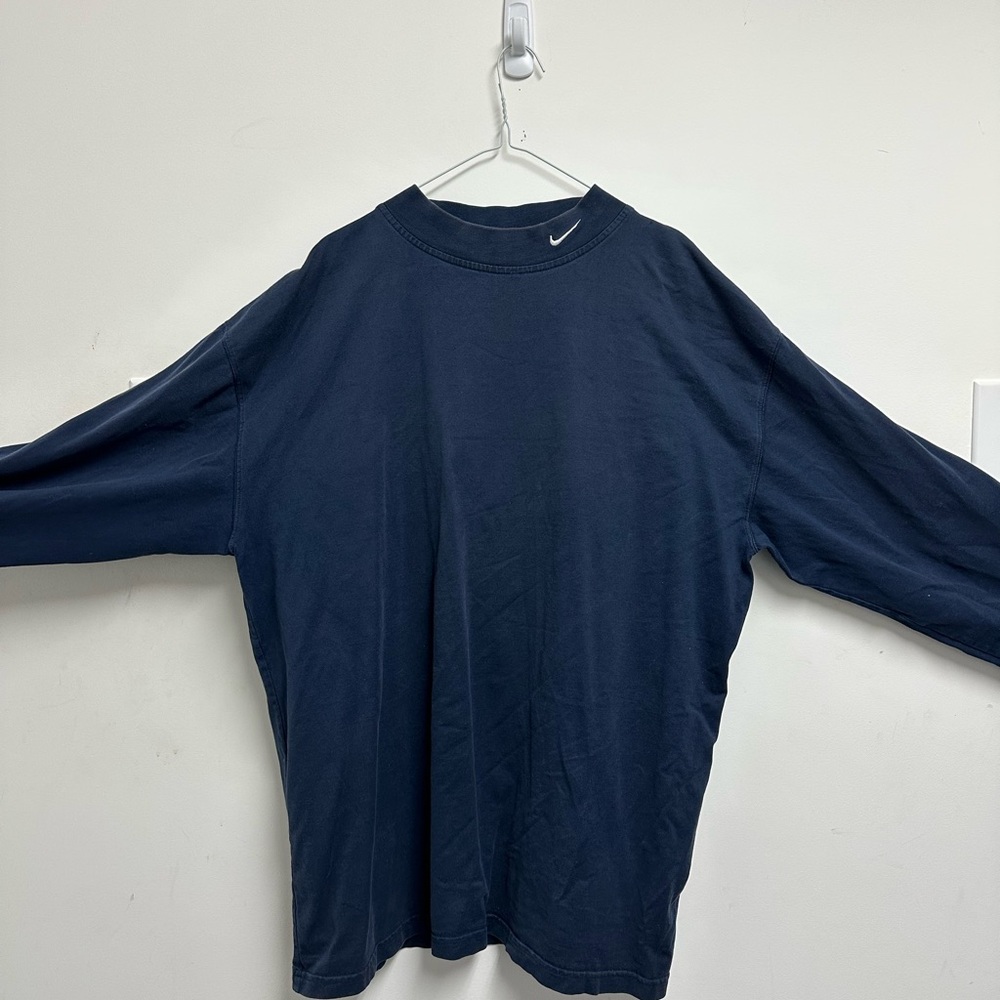 Nike Men's Navy Blue mock neck long sleeve